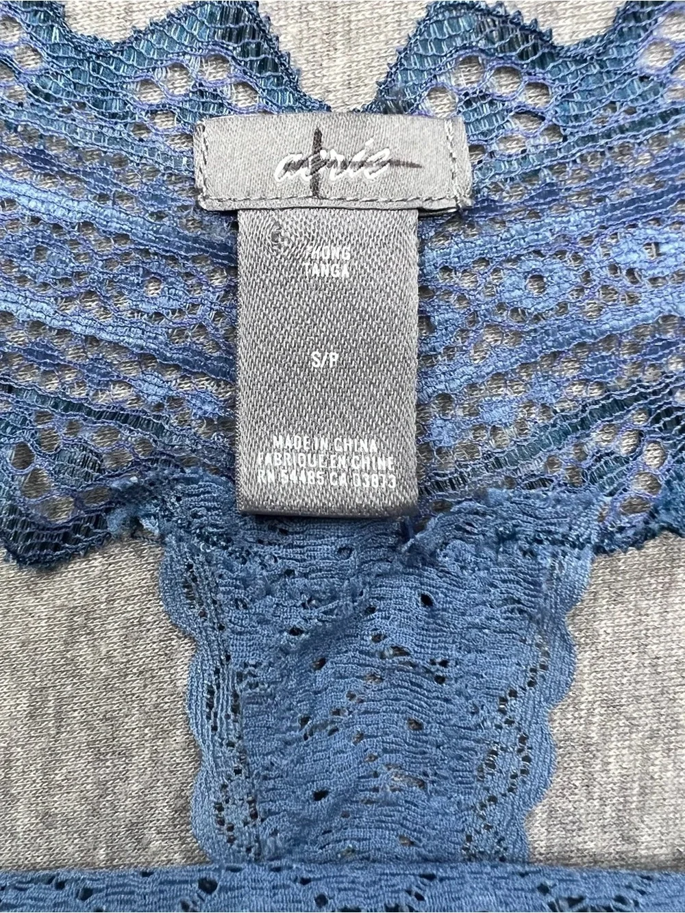 NWOT Aerie blue lace thong size small
